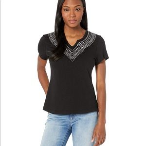 Aventura Jess Short Sleeve Shirt Womens Size Small Black Style M722383 NWT